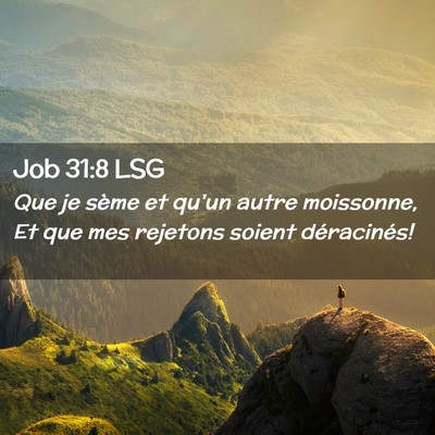 Picture 02 - Job 31:8 LSG - Que je sème et qu'un autre moissonne, Et que mes - Bible Verse Picture
