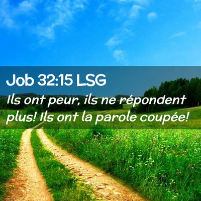 Picture 02 - Job 32:15 LSG - Ils ont peur, ils ne répondent plus! Ils ont la - Bible Verse Picture