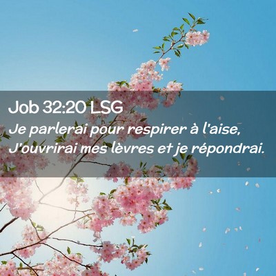 Picture 02 - Job 32:20 LSG - Je parlerai pour respirer à l'aise, J'ouvrirai - Bible Verse Picture