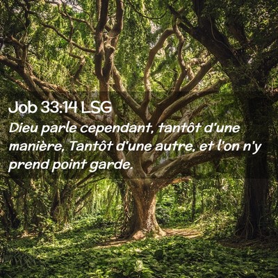 Picture 02 - Job 33:14 LSG - Dieu parle cependant, tantôt d'une manière, - Bible Verse Picture