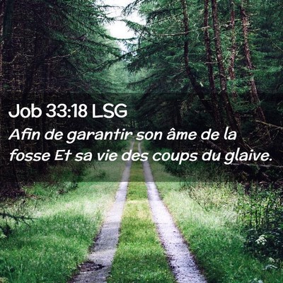Picture 02 - Job 33:18 LSG - Afin de garantir son âme de la fosse Et sa vie - Bible Verse Picture