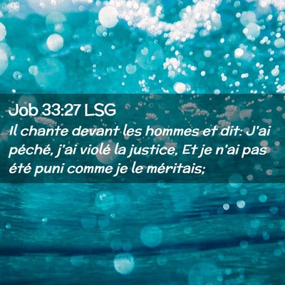 Picture 02 - Job 33:27 LSG - Il chante devant les hommes et dit: J'ai péché, - Bible Verse Picture