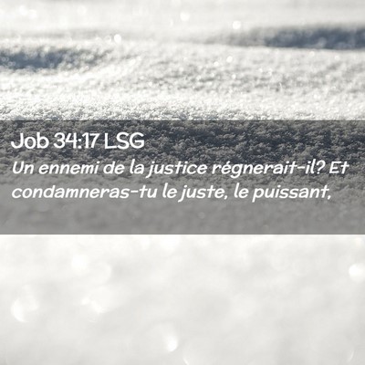 Picture 02 - Job 34:17 LSG - Un ennemi de la justice régnerait-il? Et - Bible Verse Picture