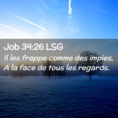 Picture 02 - Job 34:26 LSG - Il les frappe comme des impies, A la face de tous - Bible Verse Picture