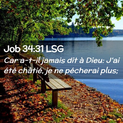 Picture 02 - Job 34:31 LSG - Car a-t-il jamais dit à Dieu: J'ai été - Bible Verse Picture