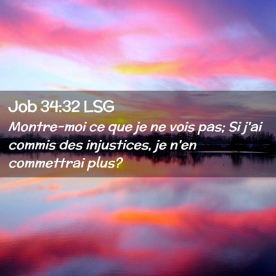 Picture 02 - Job 34:32 LSG - Montre-moi ce que je ne vois pas; Si j'ai commis - Bible Verse Picture