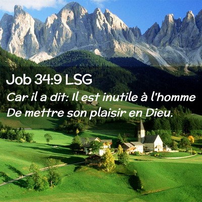 Picture 02 - Job 34:9 LSG - Car il a dit: Il est inutile à l'homme De mettre - Bible Verse Picture
