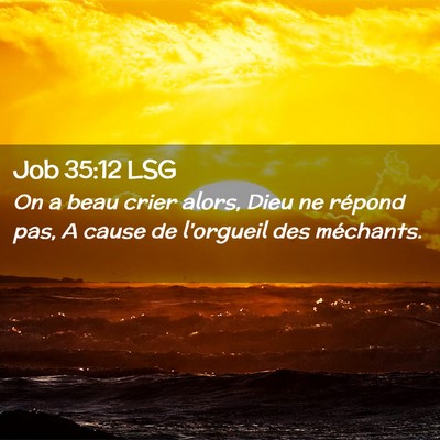 Picture 02 - Job 35:12 LSG - On a beau crier alors, Dieu ne répond pas, A - Bible Verse Picture