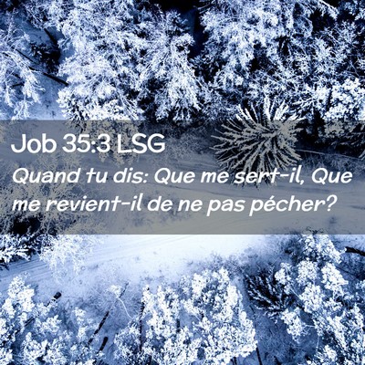 Picture 02 - Job 35:3 LSG - Quand tu dis: Que me sert-il, Que me revient-il - Bible Verse Picture