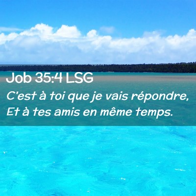 Picture 02 - Job 35:4 LSG - C'est à toi que je vais répondre, Et à tes - Bible Verse Picture