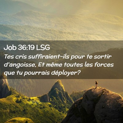 Picture 02 - Job 36:19 LSG - Tes cris suffiraient-ils pour te sortir - Bible Verse Picture