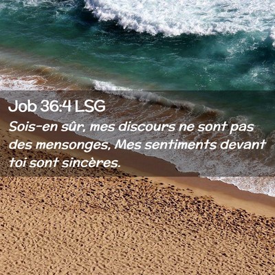 Picture 02 - Job 36:4 LSG - Sois-en sûr, mes discours ne sont pas des - Bible Verse Picture
