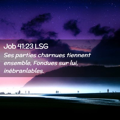 Picture 02 - Job 41:23 LSG - Ses parties charnues tiennent ensemble, Fondues - Bible Verse Picture