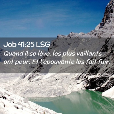 Picture 02 - Job 41:25 LSG - Quand il se lève, les plus vaillants ont peur, - Bible Verse Picture