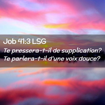 Picture 02 - Job 41:3 LSG - Te pressera-t-il de supplication? Te parlera-t-il - Bible Verse Picture