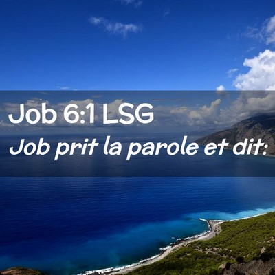 Picture 02 - Job 6:1 LSG - Job prit la parole et - Bible Verse Picture