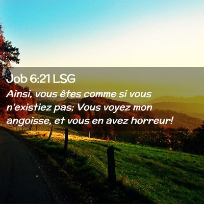 Picture 02 - Job 6:21 LSG - Ainsi, vous êtes comme si vous n'existiez pas; - Bible Verse Picture