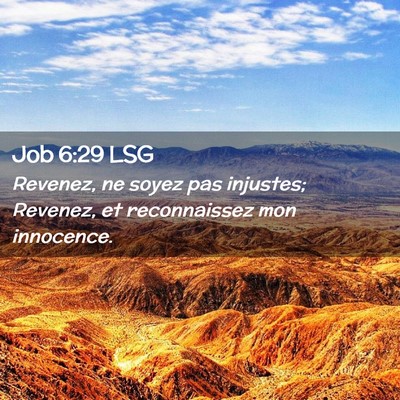 Picture 02 - Job 6:29 LSG - Revenez, ne soyez pas injustes; Revenez, et - Bible Verse Picture