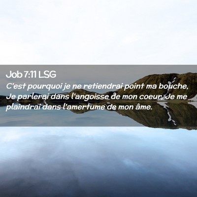 Picture 02 - Job 7:11 LSG - C'est pourquoi je ne retiendrai point ma bouche, - Bible Verse Picture