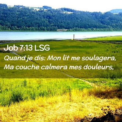 Picture 02 - Job 7:13 LSG - Quand je dis: Mon lit me soulagera, Ma couche - Bible Verse Picture