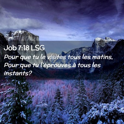 Picture 02 - Job 7:18 LSG - Pour que tu le visites tous les matins, Pour que - Bible Verse Picture