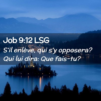 Picture 02 - Job 9:12 LSG - S'il enlève, qui s'y opposera? Qui lui dira: Que - Bible Verse Picture
