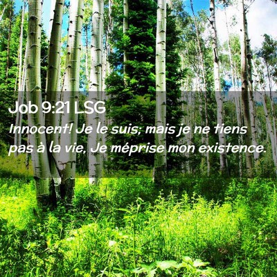 Picture 02 - Job 9:21 LSG - Innocent! Je le suis; mais je ne tiens pas à la - Bible Verse Picture