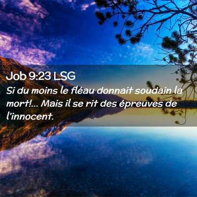 Picture 02 - Job 9:23 LSG - Si du moins le fléau donnait soudain la mort!... - Bible Verse Picture