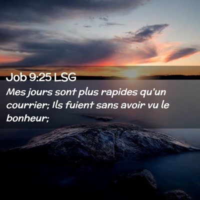 Picture 02 - Job 9:25 LSG - Mes jours sont plus rapides qu'un courrier; Ils - Bible Verse Picture