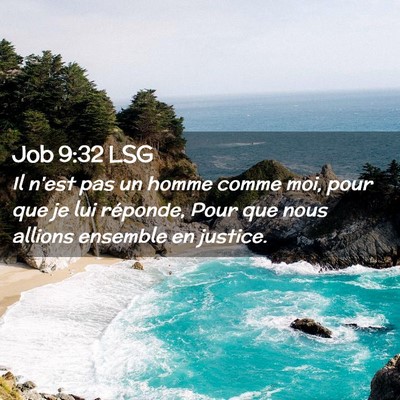 Picture 02 - Job 9:32 LSG - Il n'est pas un homme comme moi, pour que je lui - Bible Verse Picture