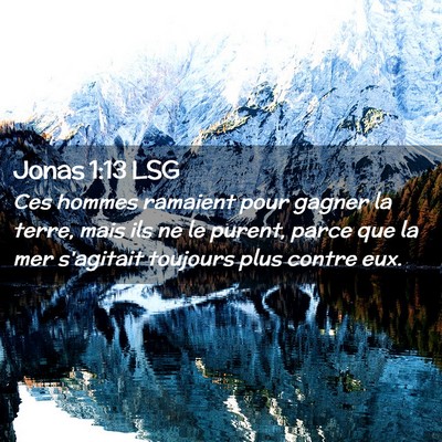 Picture 02 - Jonas 1:13 LSG - Ces hommes ramaient pour gagner la terre, mais - Bible Verse Picture