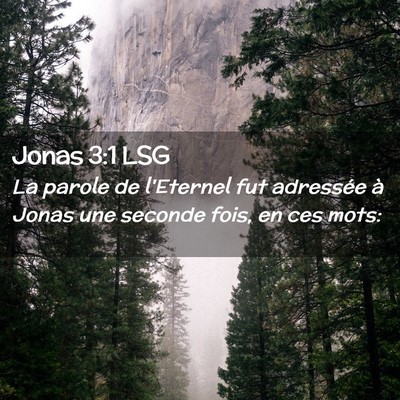 Picture 02 - Jonas 3:1 LSG - La parole de l'Eternel fut adressée à Jonas une - Bible Verse Picture