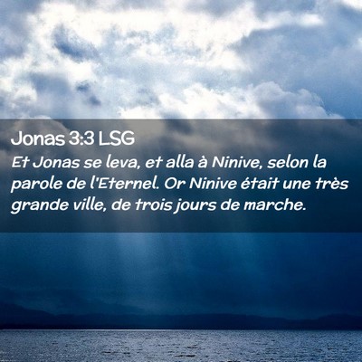 Picture 02 - Jonas 3:3 LSG - Et Jonas se leva, et alla à Ninive, selon la - Bible Verse Picture