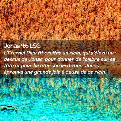 Picture 02 - Jonas 4:6 LSG - L'Eternel Dieu fit croître un ricin, qui - Bible Verse Picture