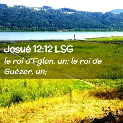 Picture 02 - Josué 12:12 LSG - le roi d'Eglon, un; le roi de Guézer, - Bible Verse Picture