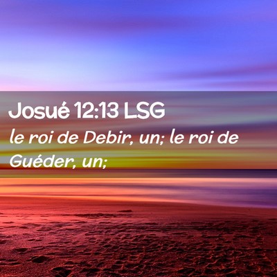 Picture 02 - Josué 12:13 LSG - le roi de Debir, un; le roi de Guéder, - Bible Verse Picture
