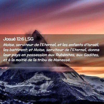 Picture 02 - Josué 12:6 LSG - Moïse, serviteur de l'Eternel, et les enfants - Bible Verse Picture