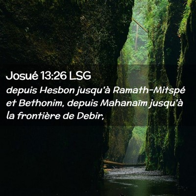 Picture 02 - Josué 13:26 LSG - depuis Hesbon jusqu'à Ramath-Mitspé et - Bible Verse Picture