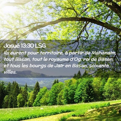 Picture 02 - Josué 13:30 LSG - Ils eurent pour territoire, à partir de - Bible Verse Picture