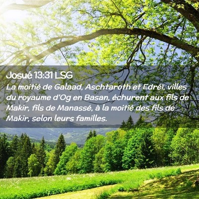 Picture 02 - Josué 13:31 LSG - La moitié de Galaad, Aschtaroth et Edréï, - Bible Verse Picture