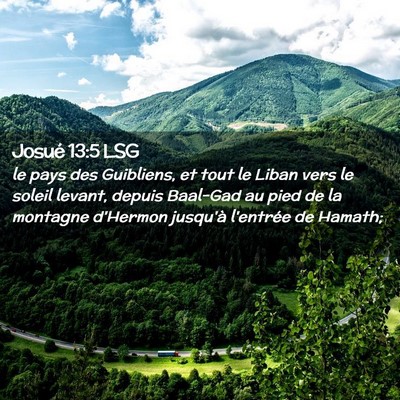 Picture 02 - Josué 13:5 LSG - le pays des Guibliens, et tout le Liban vers le - Bible Verse Picture