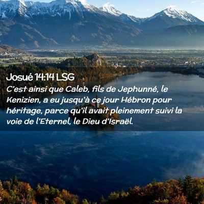 Picture 02 - Josué 14:14 LSG - C'est ainsi que Caleb, fils de Jephunné, le - Bible Verse Picture