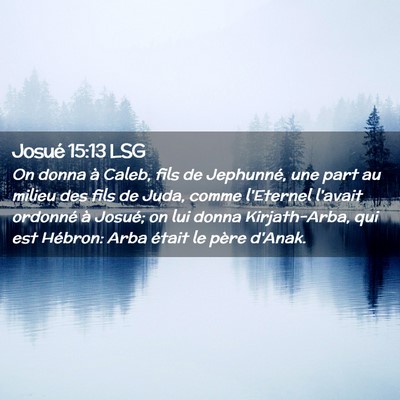 Picture 02 - Josué 15:13 LSG - On donna à Caleb, fils de Jephunné, une part au - Bible Verse Picture