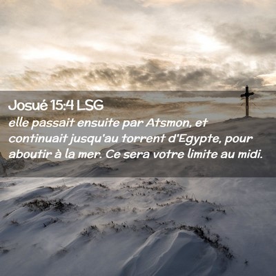 Picture 02 - Josué 15:4 LSG - elle passait ensuite par Atsmon, et continuait - Bible Verse Picture