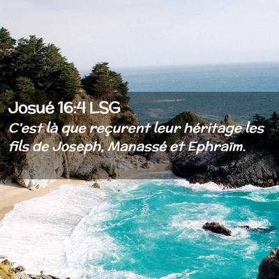 Picture 02 - Josué 16:4 LSG - C'est là que reçurent leur héritage les fils - Bible Verse Picture