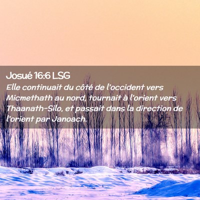 Picture 02 - Josué 16:6 LSG - Elle continuait du côté de l'occident vers - Bible Verse Picture