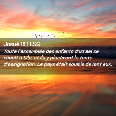 Picture 02 - Josué 18:1 LSG - Toute l'assemblée des enfants d'Israël se - Bible Verse Picture