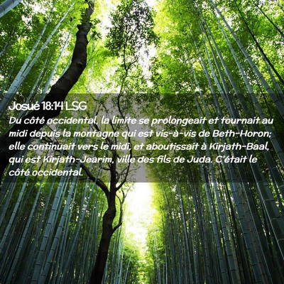 Picture 02 - Josué 18:14 LSG - Du côté occidental, la limite se prolongeait et - Bible Verse Picture