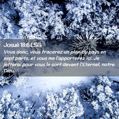 Picture 02 - Josué 18:6 LSG - Vous donc, vous tracerez un plan du pays en sept - Bible Verse Picture