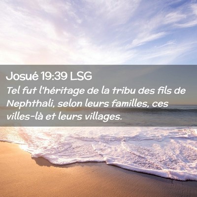 Picture 02 - Josué 19:39 LSG - Tel fut l'héritage de la tribu des fils de - Bible Verse Picture
